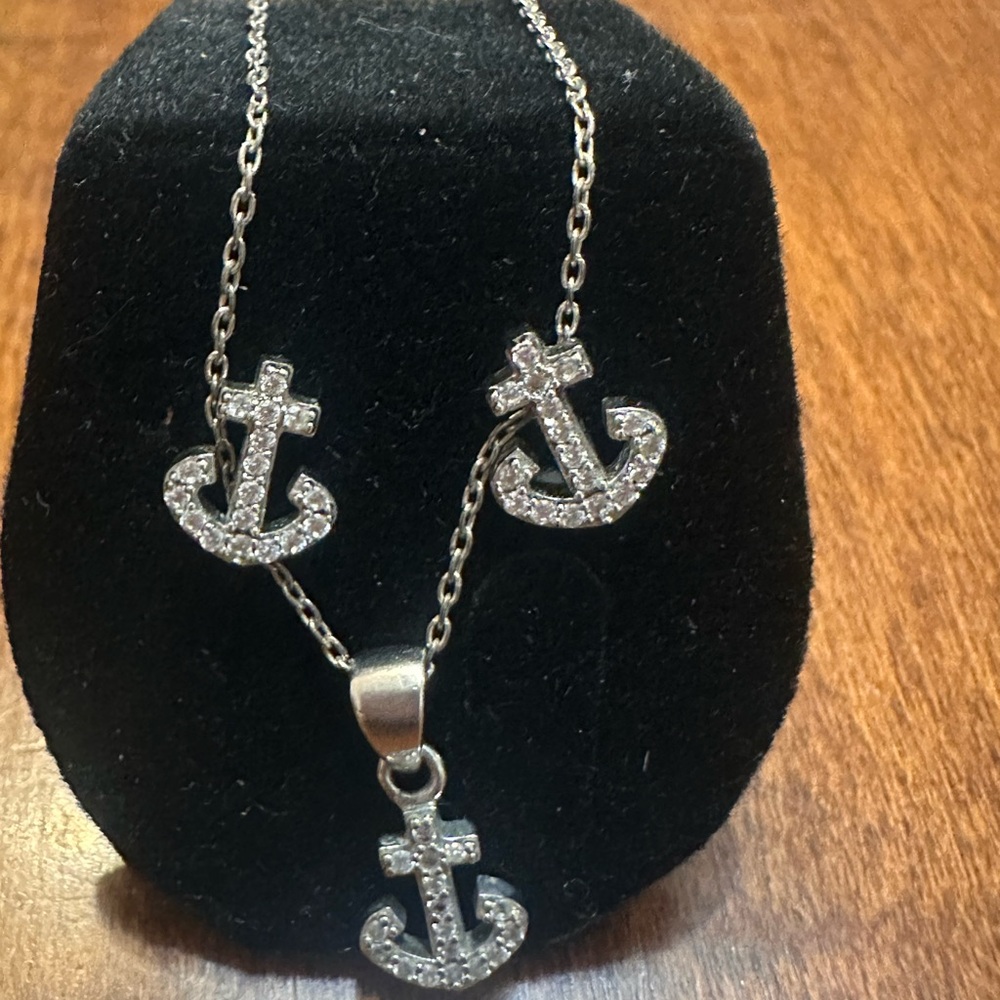 925 Silver Anchor Pendant Necklace